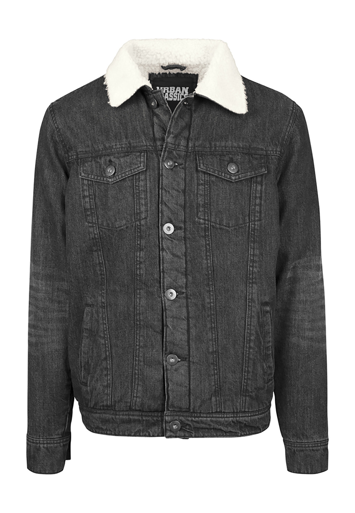 Urban Classics Sherpa Denim Jacket TB1796 Black Washed günstig online kaufen