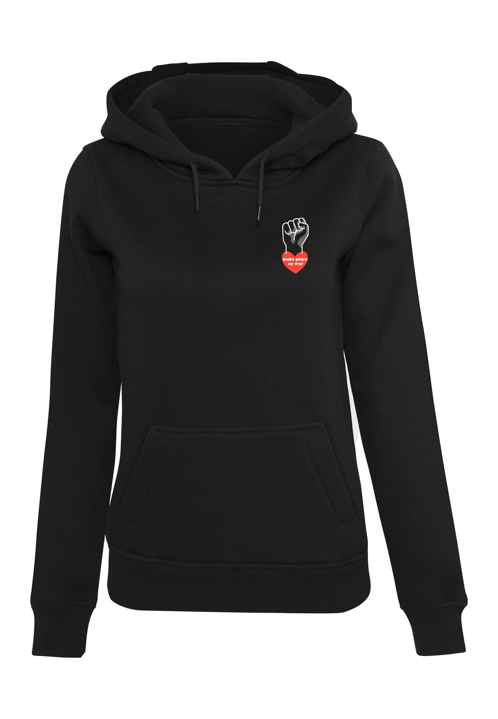 Merchcode Kapuzenpullover "Merchcode Ladies Peace - Fist Heart Black Hoody" günstig online kaufen