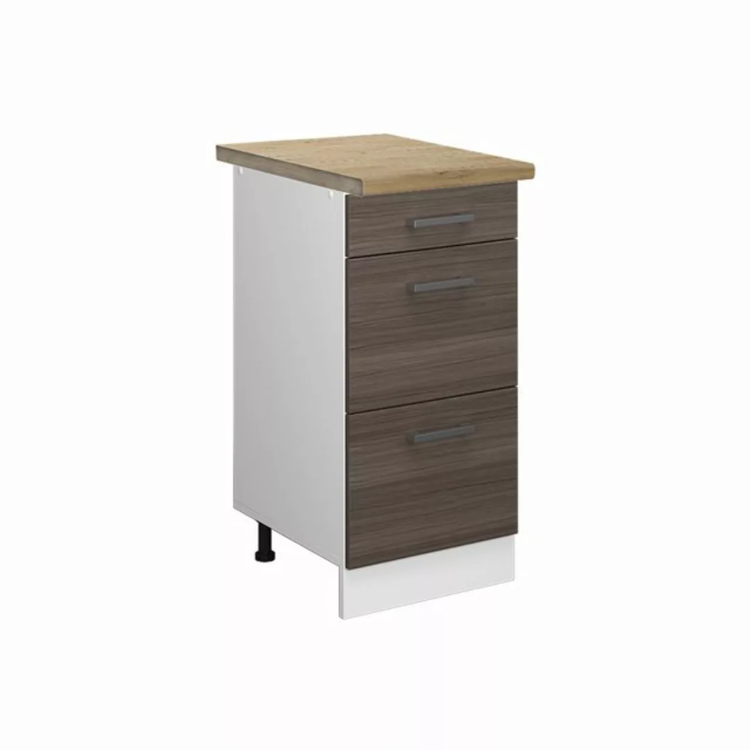 Vicco Unterschrank R-Line, Grau/Weiß, 40 cm mit Schubladen, AP Anthrazit günstig online kaufen