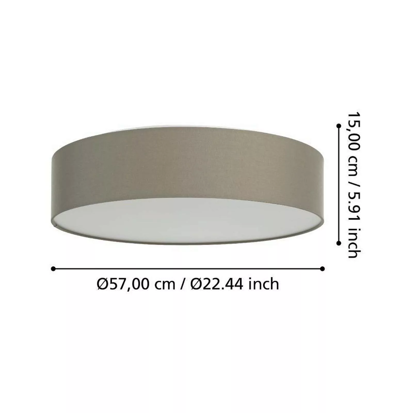 EGLO connect Romao-Z LED-Deckenlampe, Ø57cm, grau günstig online kaufen
