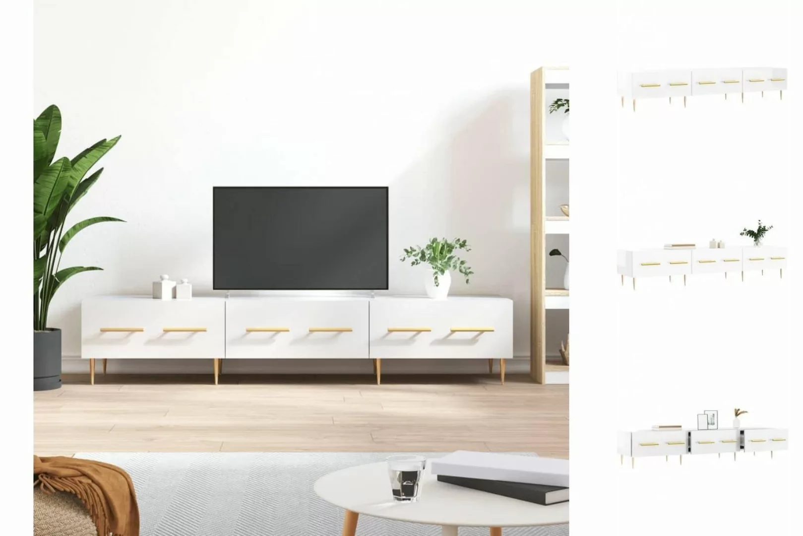 vidaXL TV-Schrank TV-Schrank Hochglanz-Weiß 150x36x30 cm Spanplatte günstig online kaufen