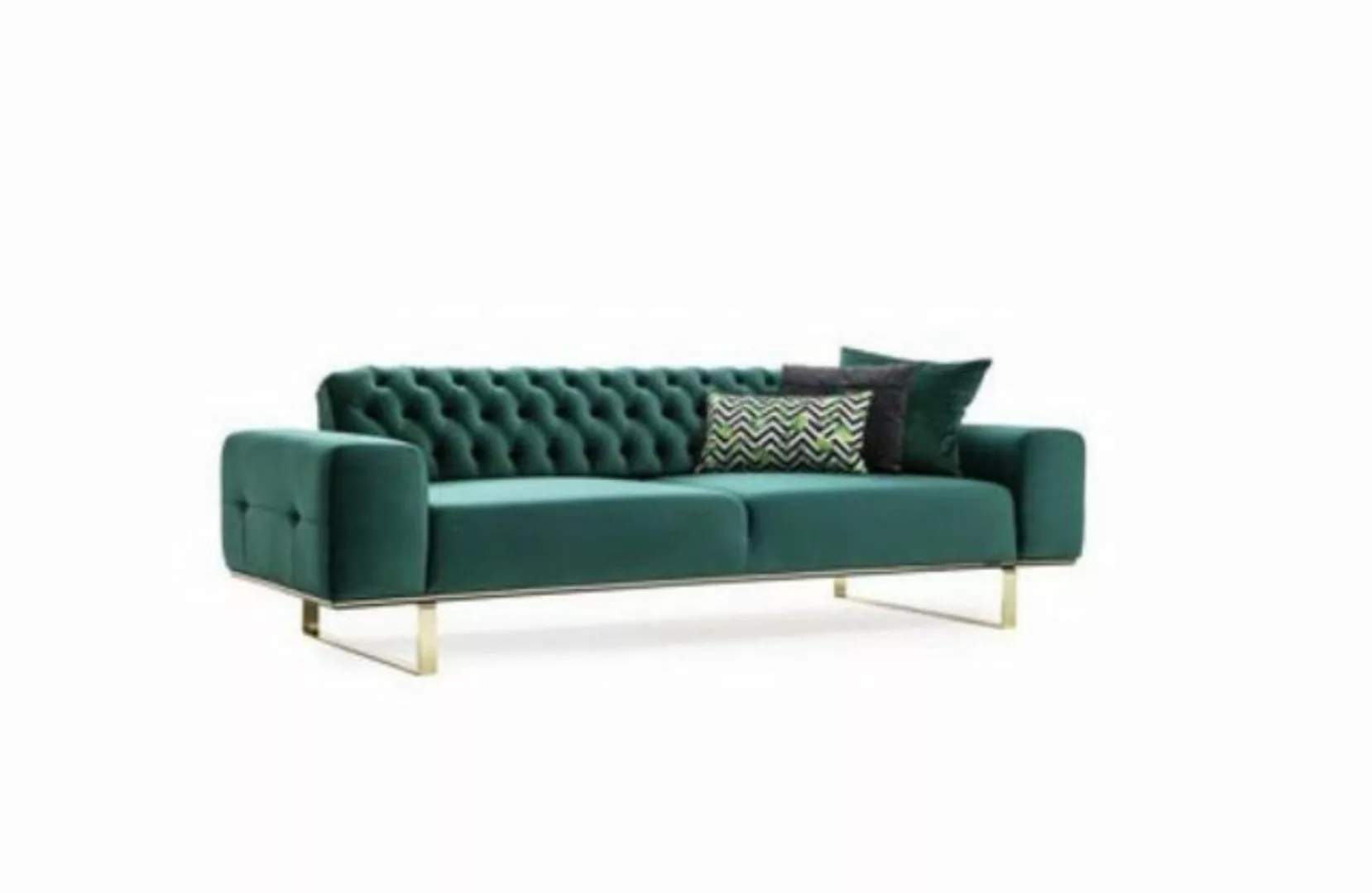 JVmoebel 2-Sitzer Luxus Wohnzimmer Sofa 2 Sitz Zweisitzer Grün Chesterfield günstig online kaufen