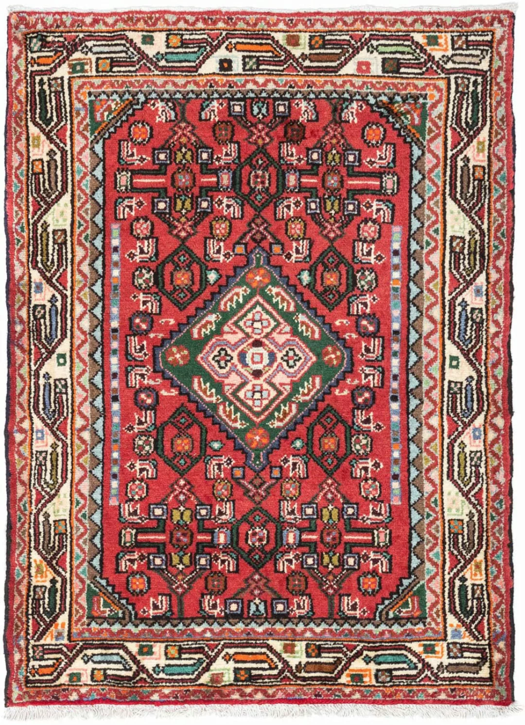 morgenland Wollteppich »Hosseinabad Medaillon Rosso scuro 136 x 82 cm«, rec günstig online kaufen