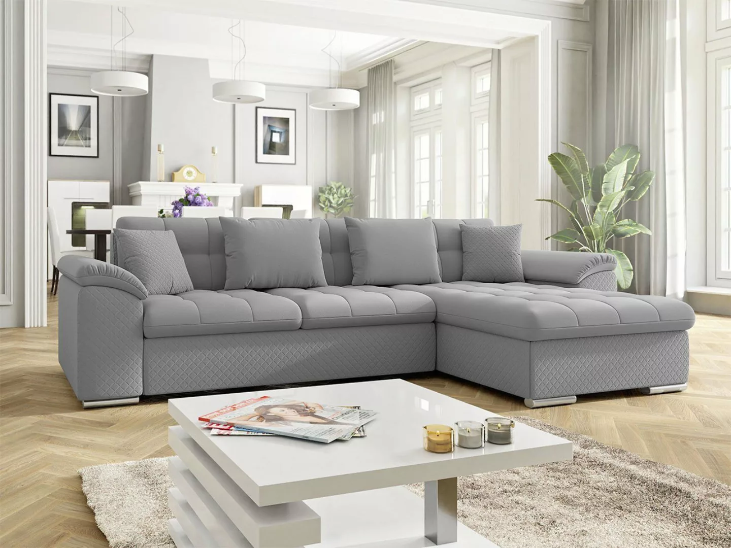 MIRJAN24 Ecksofa Diana Premium, mit Bettkasten und Schlaffunktion, Kissen-S günstig online kaufen