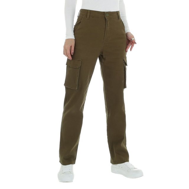 Ital-Design Stoffhose Damen Freizeit Stoffhose in Khaki günstig online kaufen