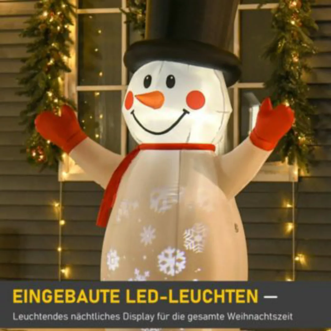 HOMCOM Aufblasbarer Schneemann mit LED-Beleuchtung mehrfarbig günstig online kaufen