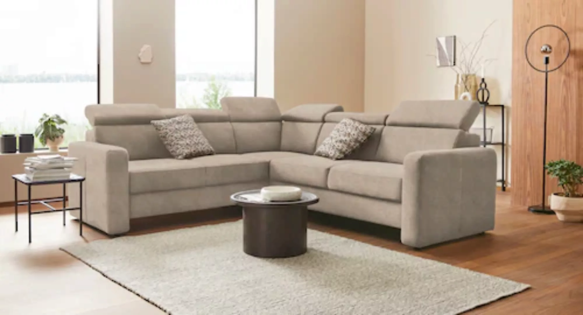 sit&more Ecksofa »Bologna L-Form«, Kopfteilverstellung, wahlweise mit Bettf günstig online kaufen