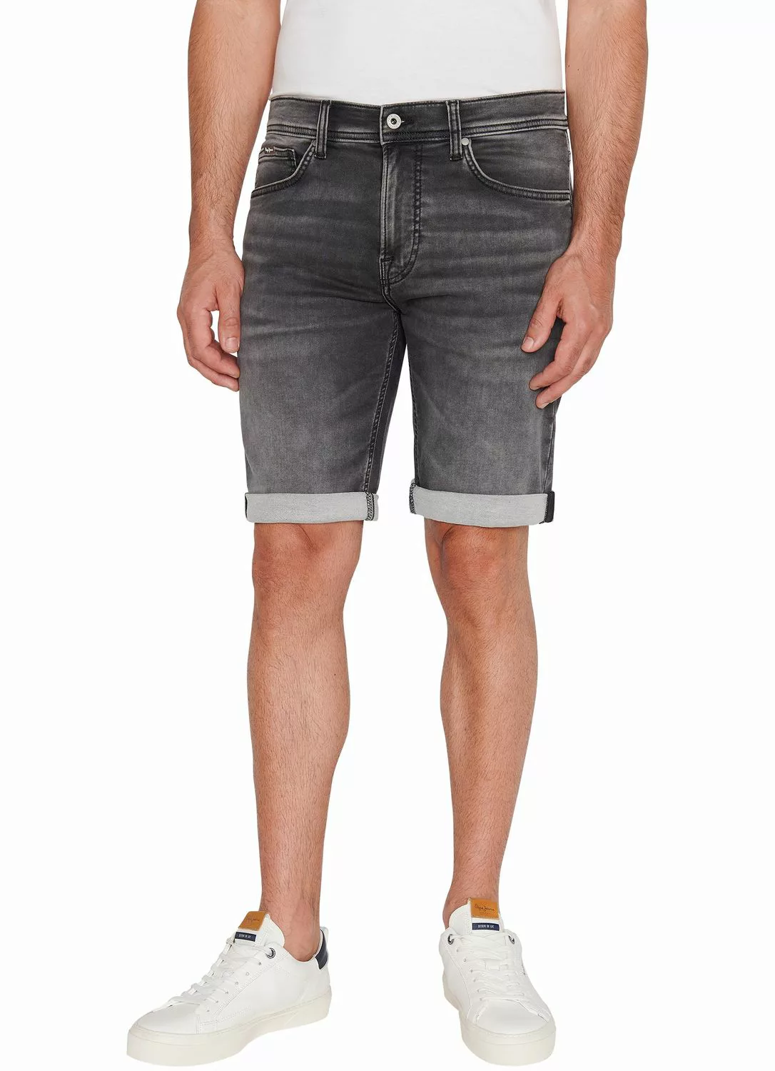 Pepe Jeans Herren Jeans Short SLIM GYMDIGO SHORT - Slim Fit - Grau - Greye günstig online kaufen