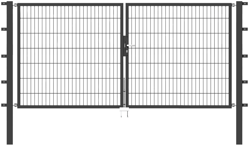 Metallzaun Doppeltor für Doppelstabmatte Anthrazit z. Einbeton. 140 cm x 40 günstig online kaufen