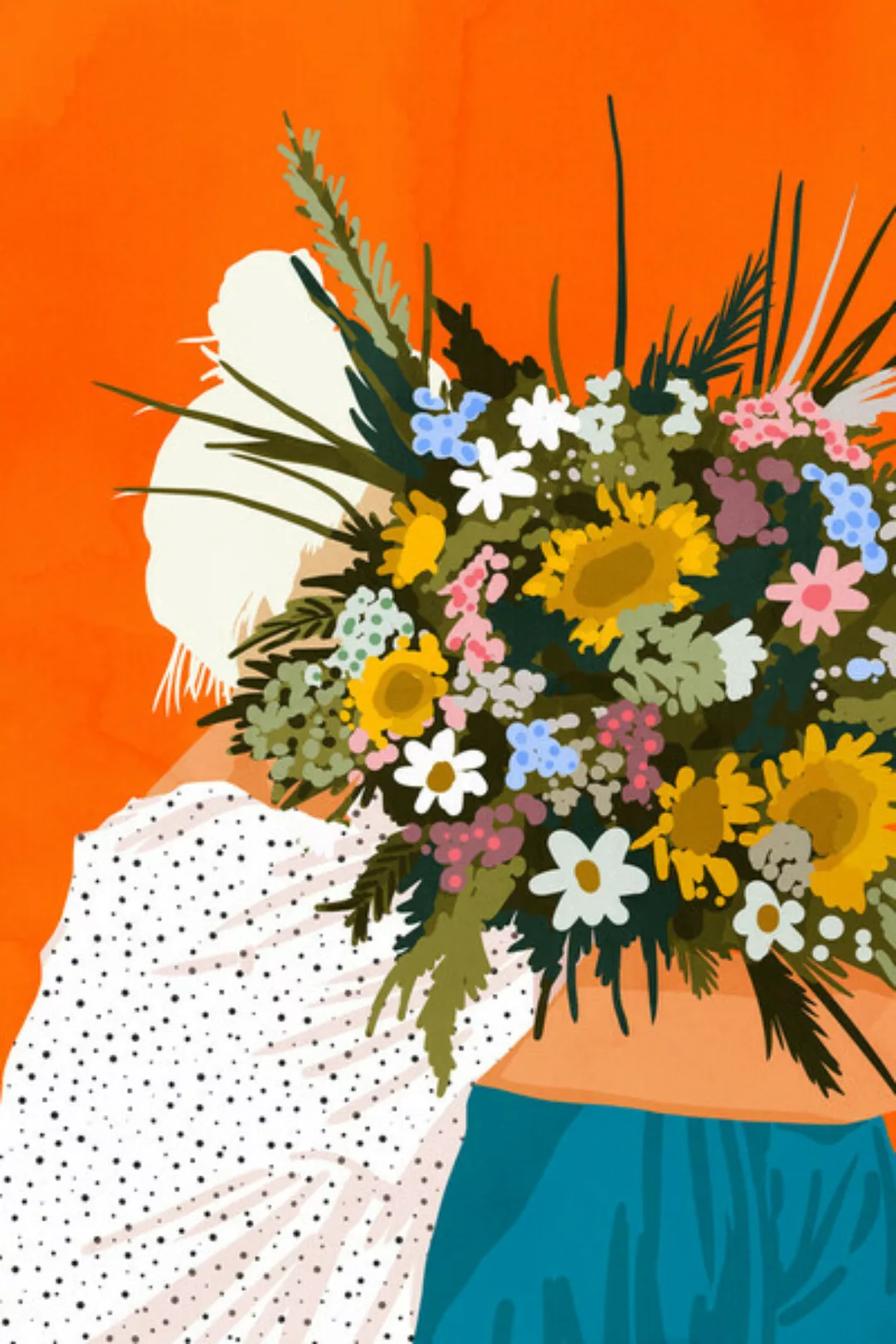 Poster / Leinwandbild - Happiness Is To Hold Flowers In Both Hands günstig online kaufen