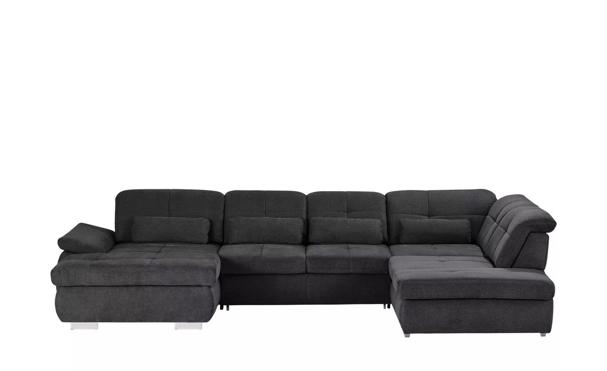 Wohnlandschaft mit Funktion - grau - 374 cm - 260 cm - Polstermöbel > Sofas günstig online kaufen