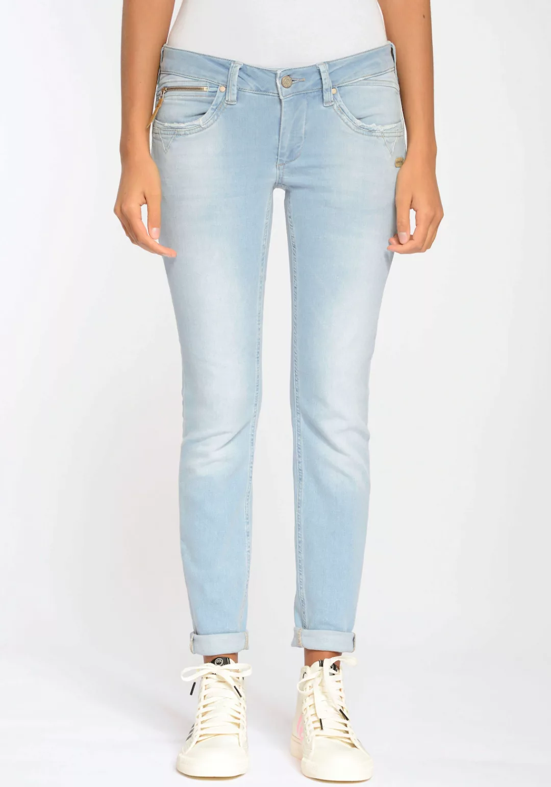 GANG Skinny-fit-Jeans 94NIKITA Coinpocket mit Zipper u. V-Förmigen Einsätze günstig online kaufen