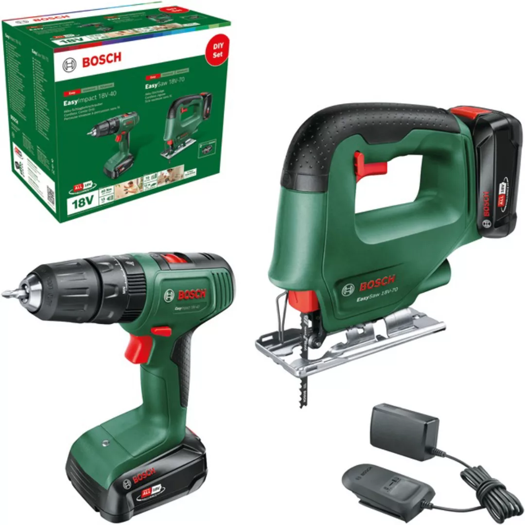 Bosch Home & Garden Akku-Bohrschrauber »EasyImpact 18V-70 + Stichsäge EasyS günstig online kaufen