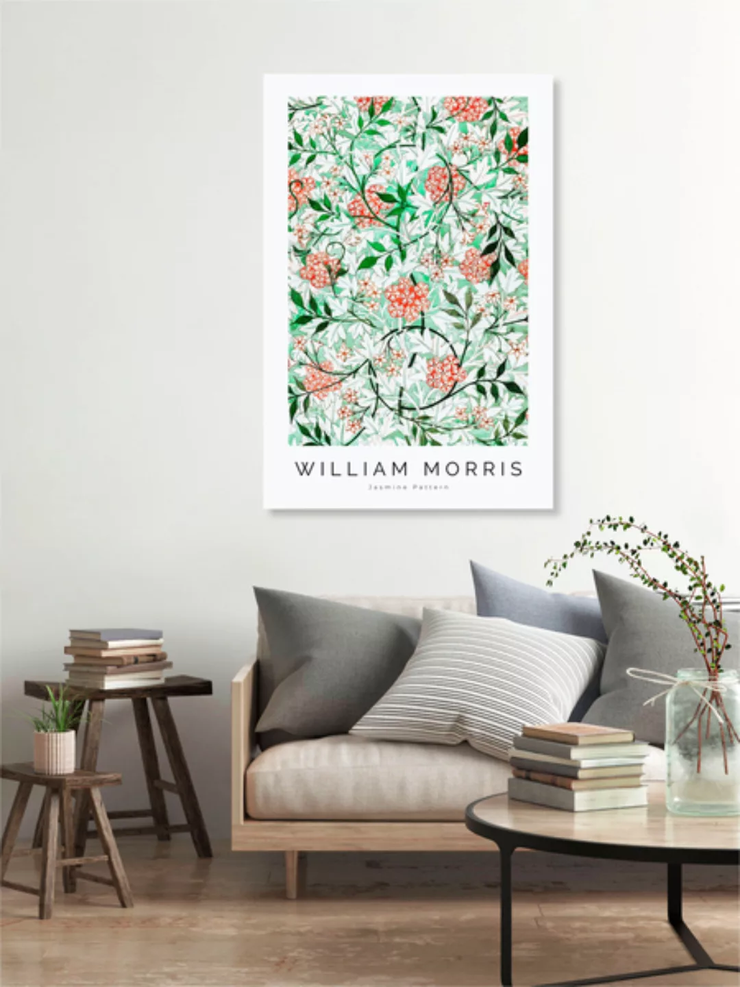 Poster / Leinwandbild - William Morris: Jasmin - Ausstellungsposter günstig online kaufen