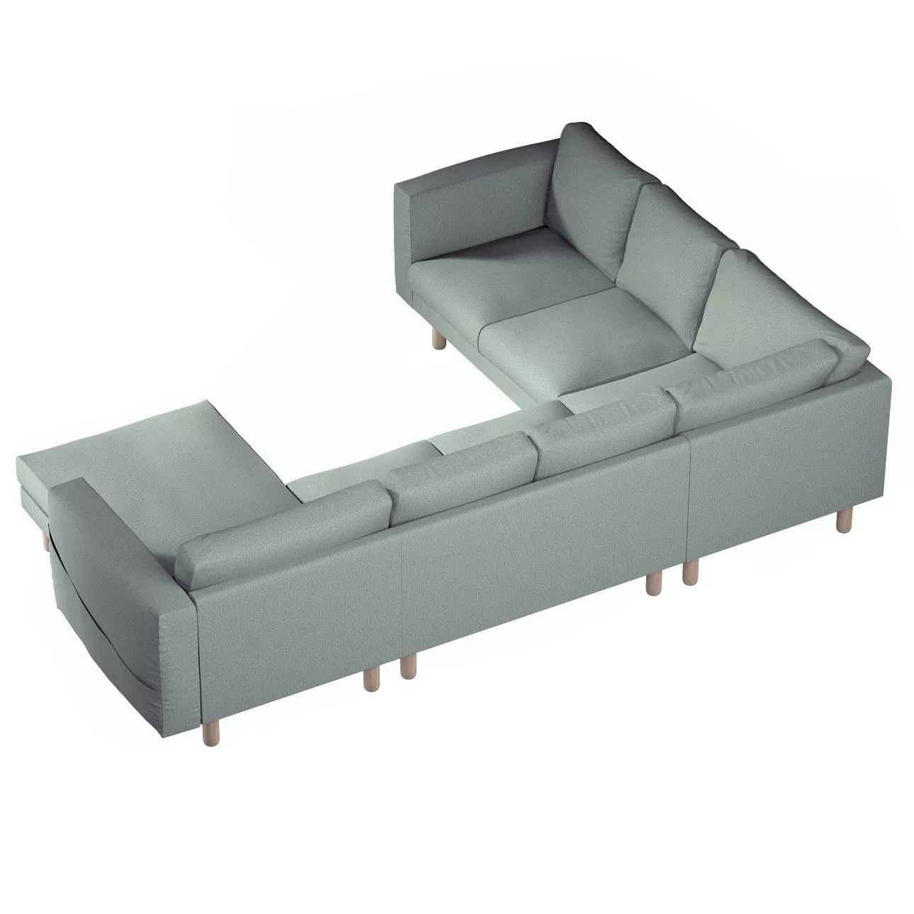 Bezug für Norsborg 5-Sitzer Ecksofa mit Recamiere, eukalyptusgrün, Norsborg günstig online kaufen