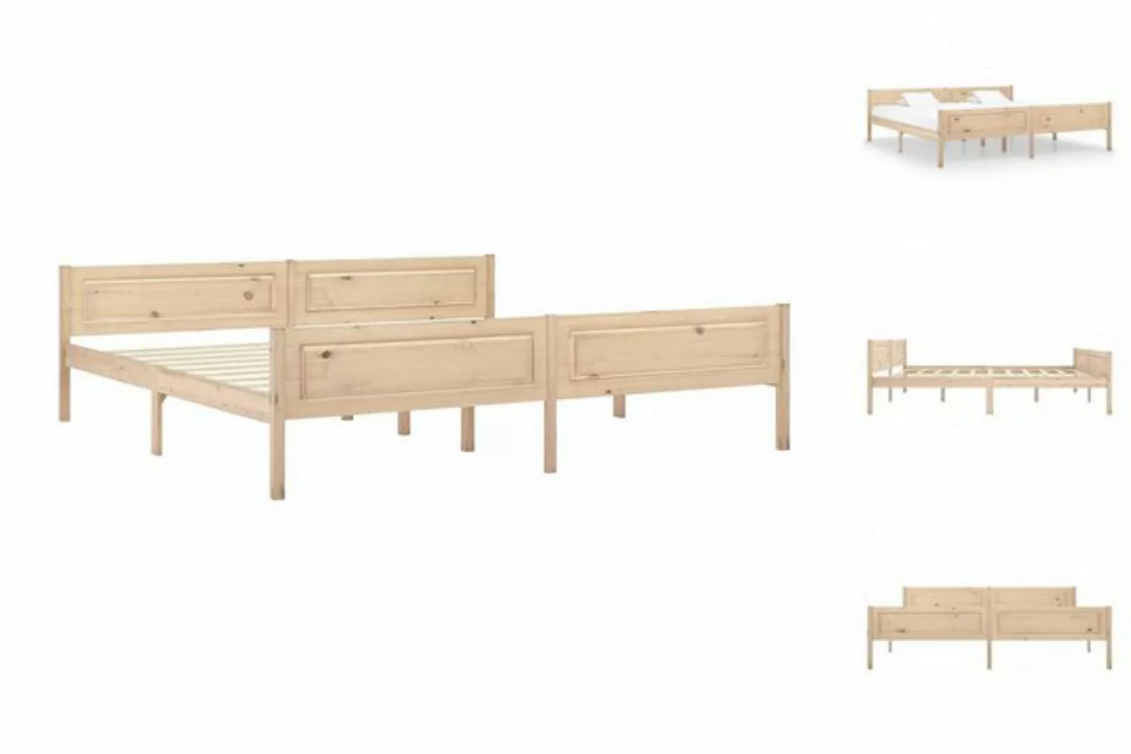 vidaXL Bettgestell Massivholzbett Kiefer 200x200 cm Doppelbett Bett Bettrah günstig online kaufen