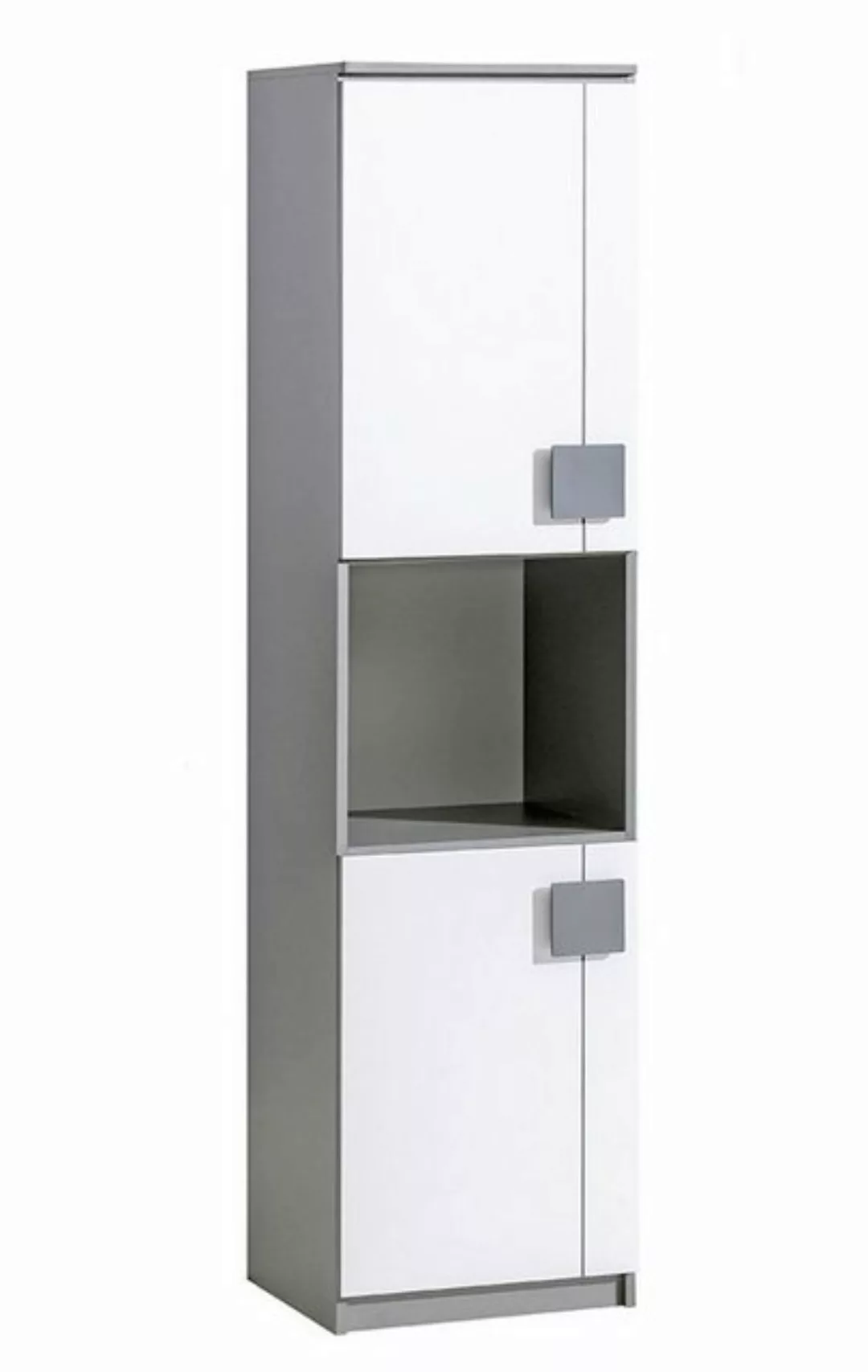 Feldmann-Wohnen Stauraumschrank Gami (1-St) 45cm 2-türig anthrazit / weiß günstig online kaufen