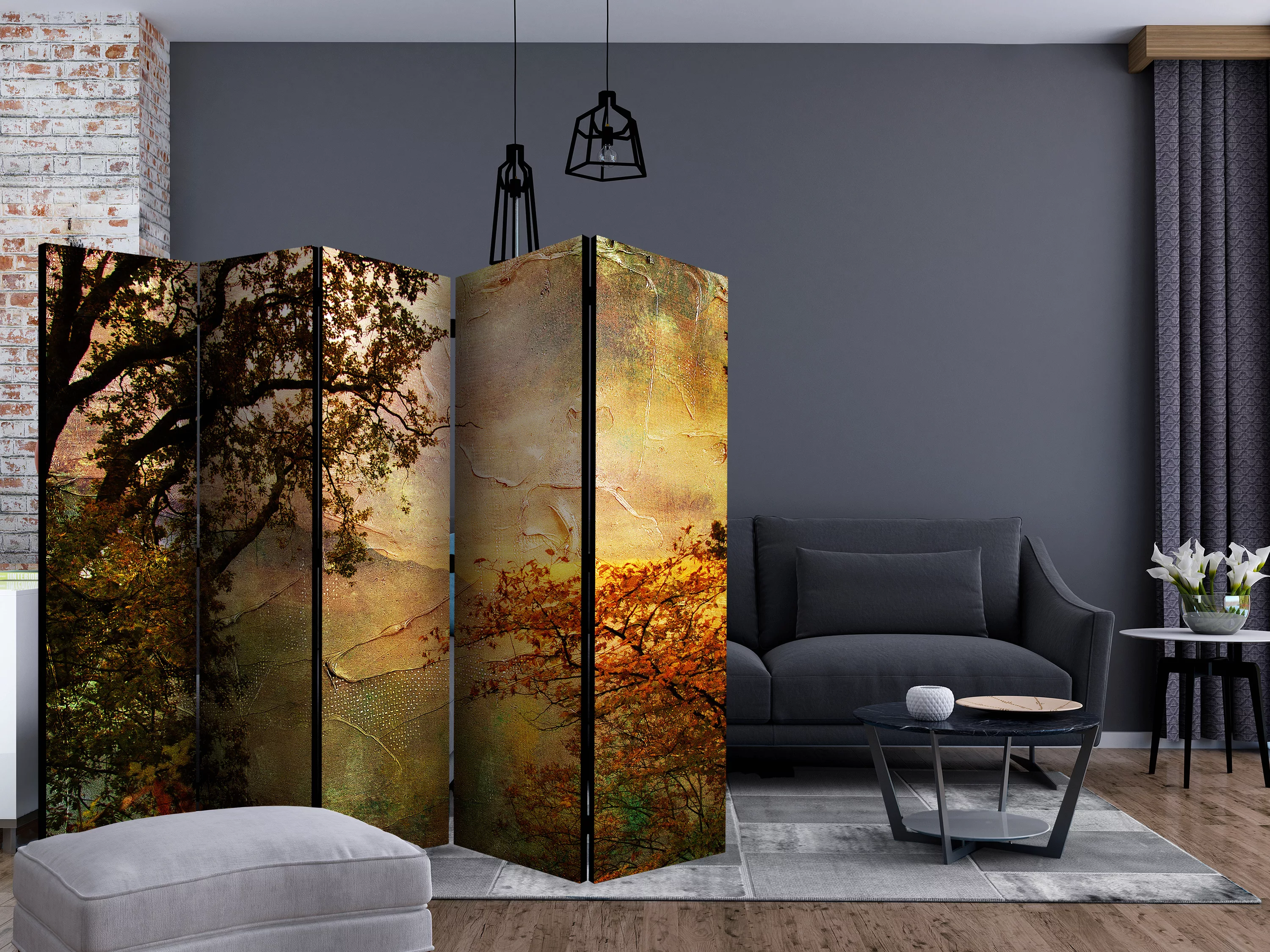 5-teiliges Paravent - Painted Autumn Ii [room Dividers] günstig online kaufen