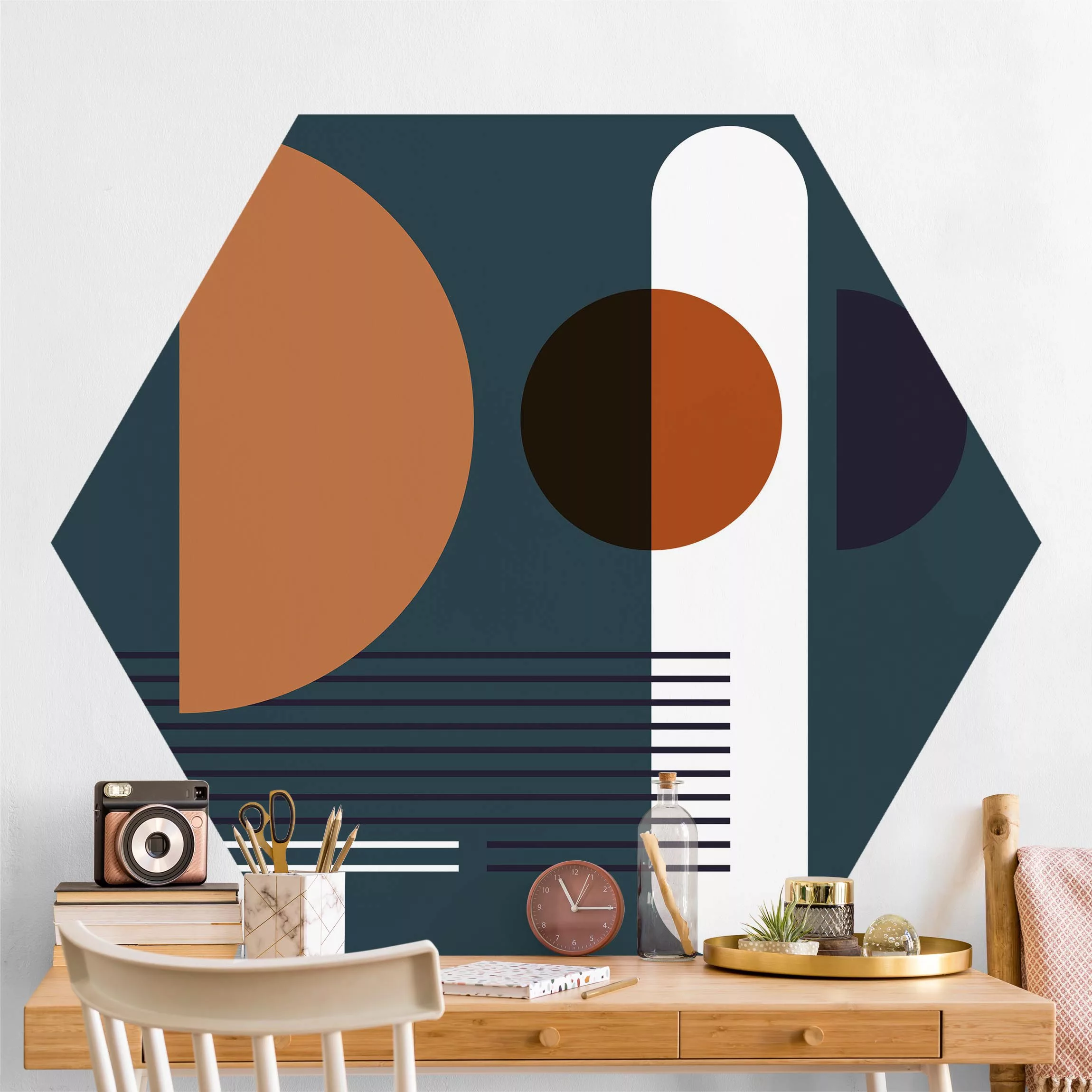 Hexagon Tapete selbstklebend Bauhaus Dresden günstig online kaufen