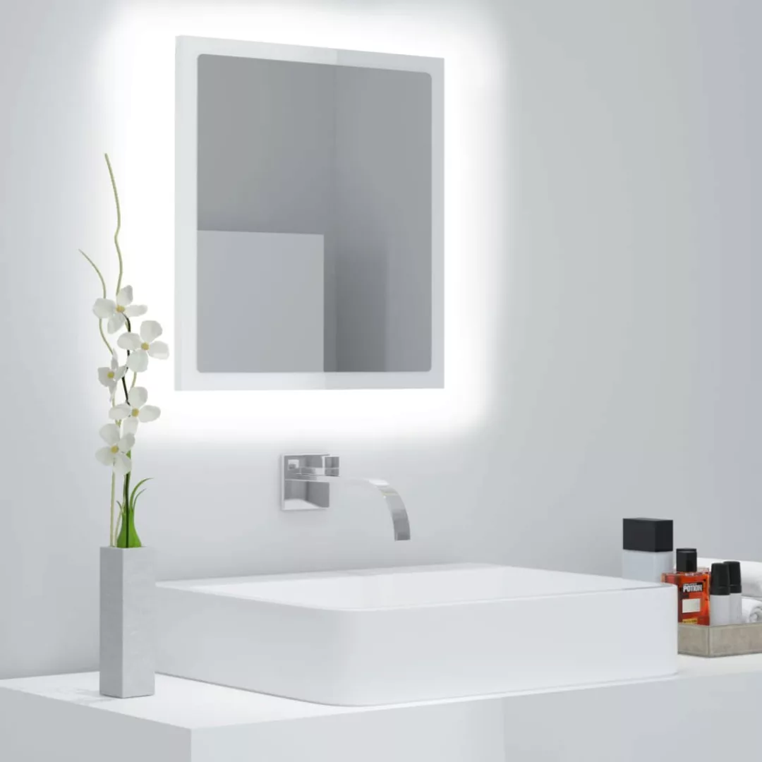 Led-badspiegel Hochglanz-weiß 40x8,5x37 Cm Spanplatte günstig online kaufen