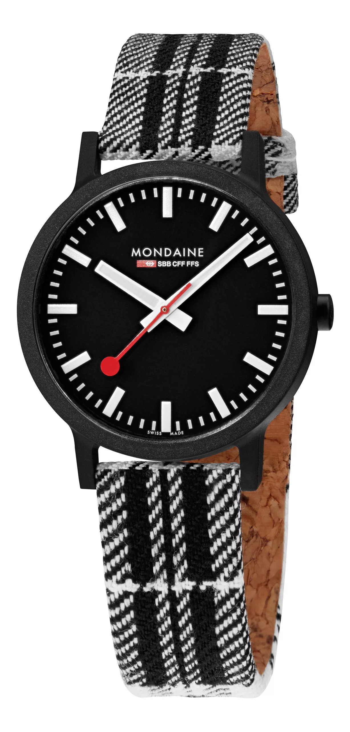 Mondaine Essence Scottish Schwarz, Armband Schwarz/Wei MS1.41120.LB Herrenu günstig online kaufen