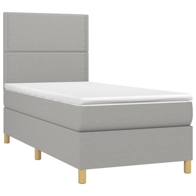 vidaXL Boxspringbett Boxspringbett mit Matratze Hellgrau 80x200 cm Stoff Be günstig online kaufen