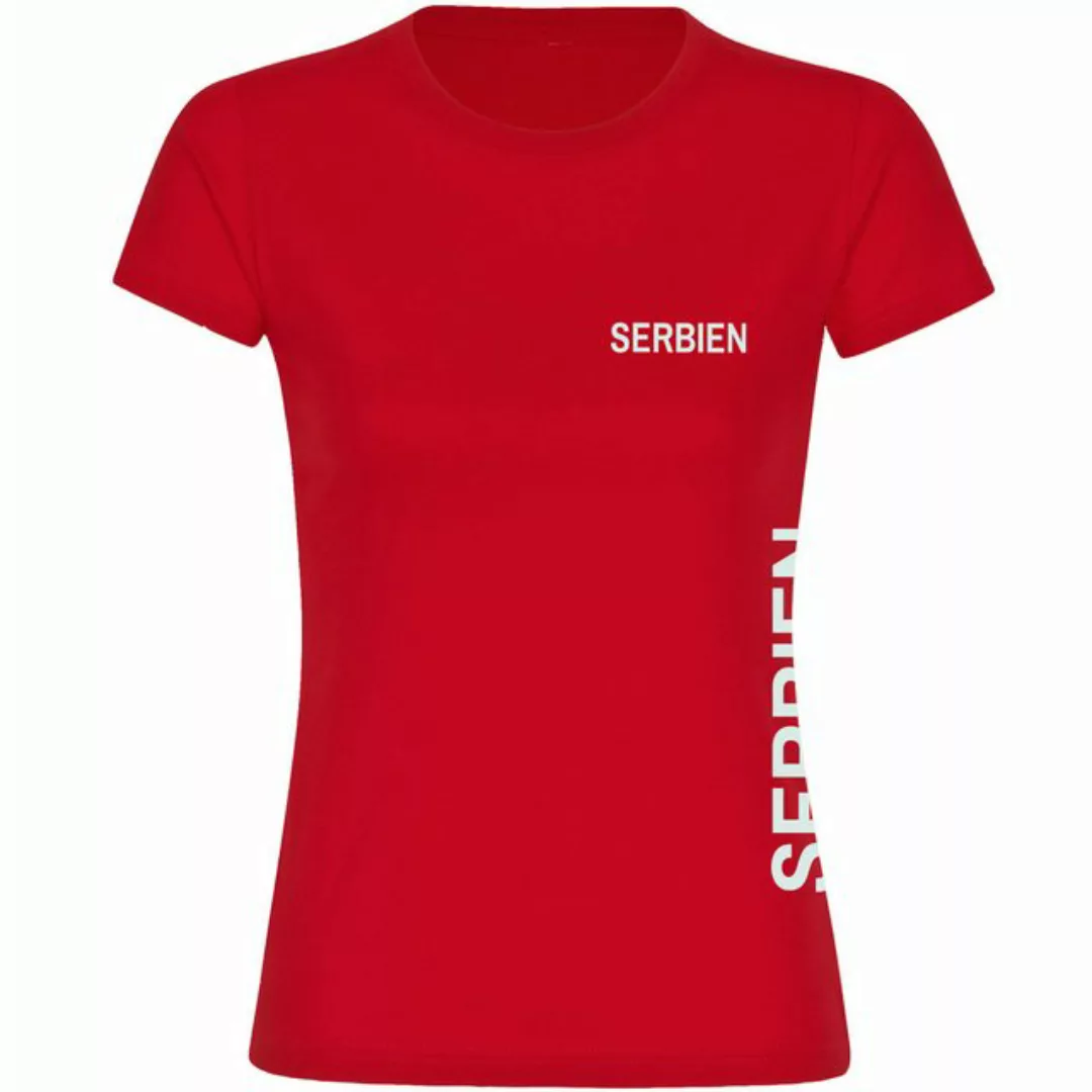 multifanshop T-Shirt Damen Serbien - Brust & Seite - Frauen günstig online kaufen