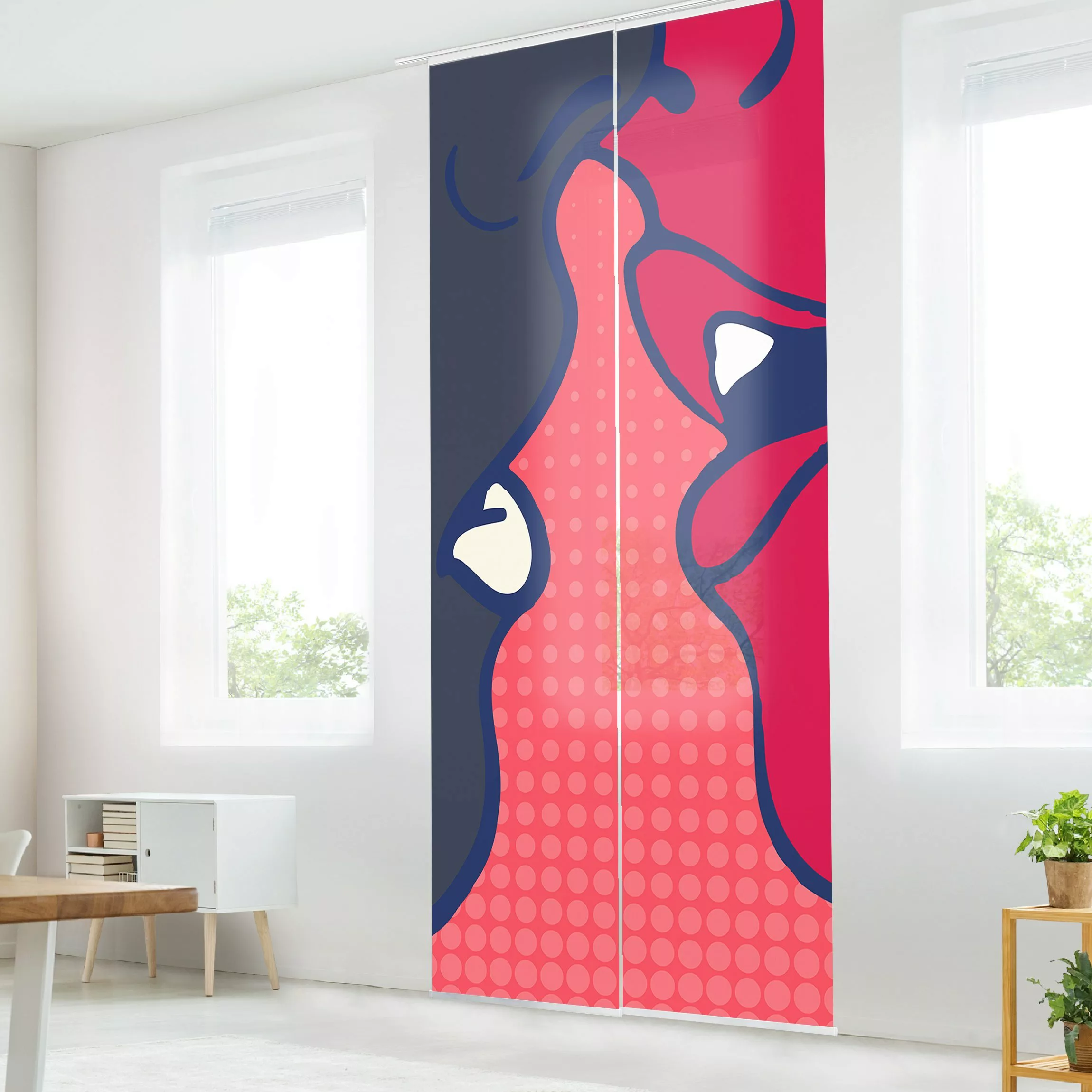 Schiebegardine Pop Art Kiss günstig online kaufen