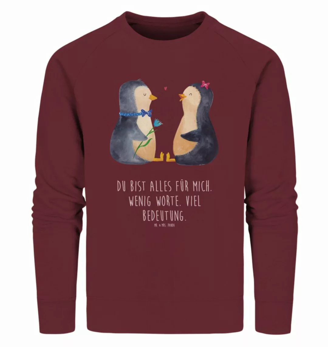 Mr. & Mrs. Panda Longpullover Größe L Pinguin Pärchen - Burgundy - Geschenk günstig online kaufen