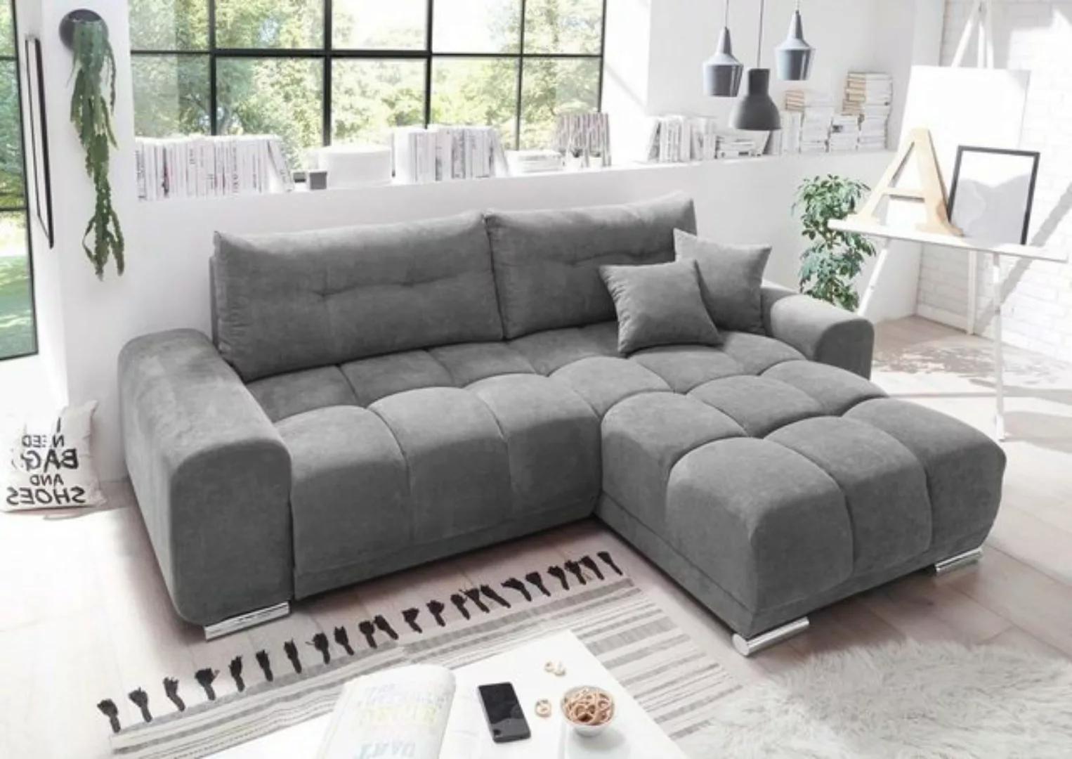 ED EXCITING DESIGN Ecksofa, Paco Ecksofa 264x186 cm Couch Eckcouch Sofa Dun günstig online kaufen