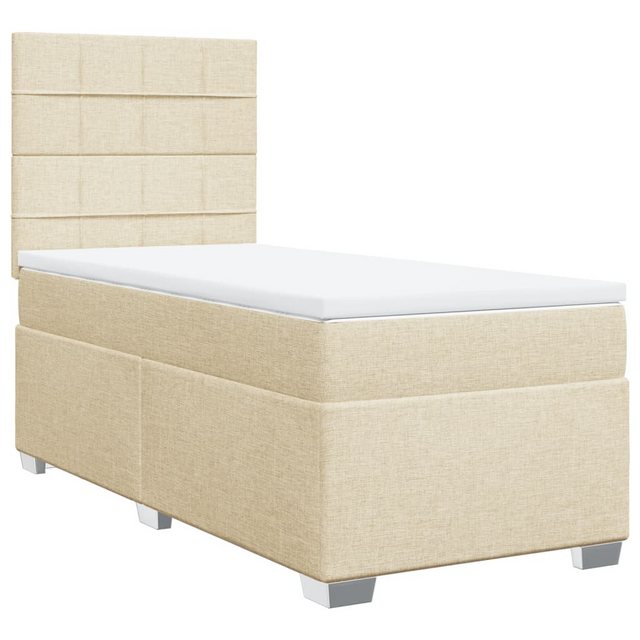 vidaXL Bett Boxspringbett mit Matratze Creme 90x200 cm Stoff günstig online kaufen