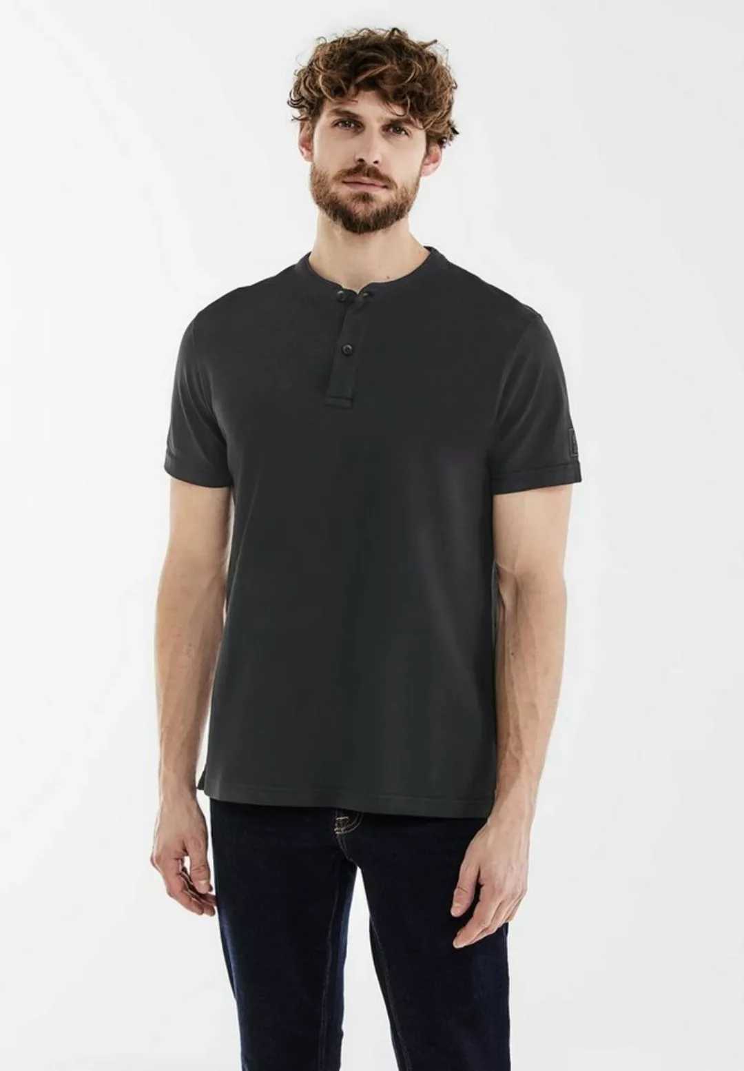 STREET ONE MEN T-Shirt, in Unifarbe günstig online kaufen