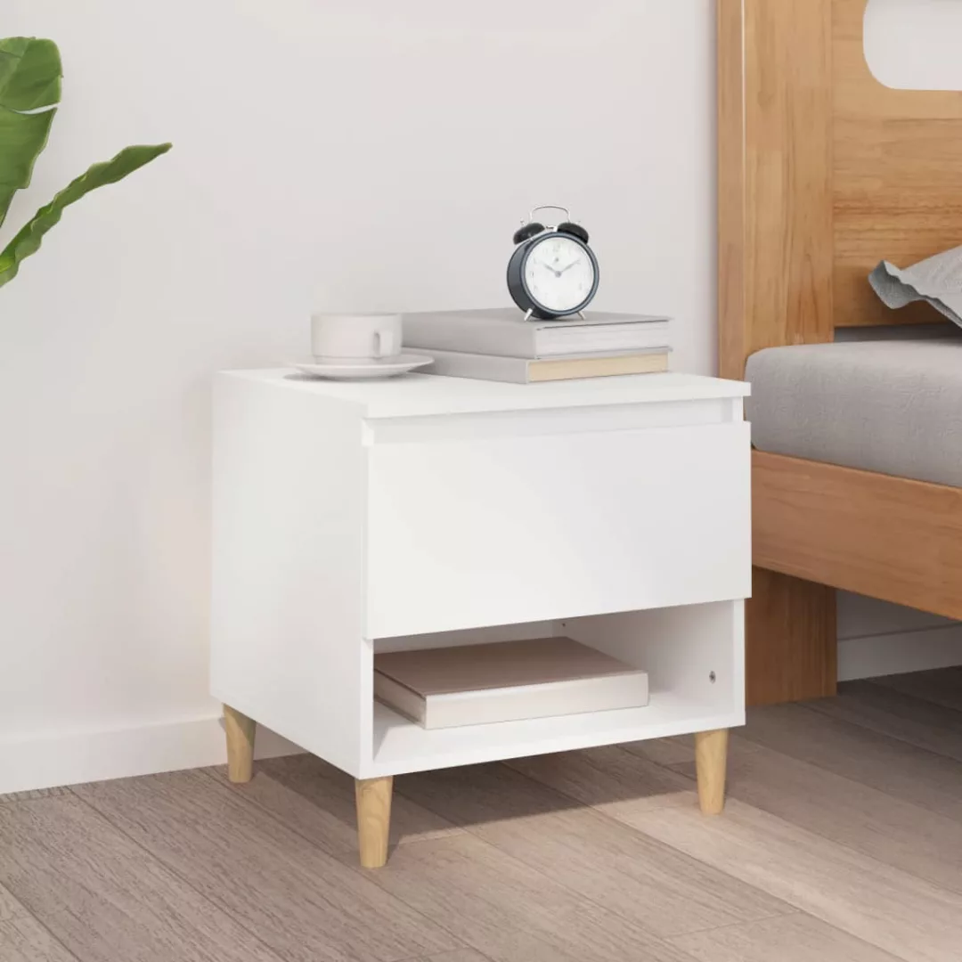 Vidaxl Nachttisch Weiß 50x46x50 Holzwerkstoff günstig online kaufen