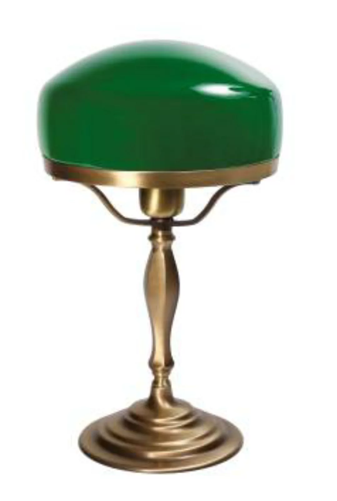Tischlampe Glasschirm Grün aus Echt-Messing günstig online kaufen
