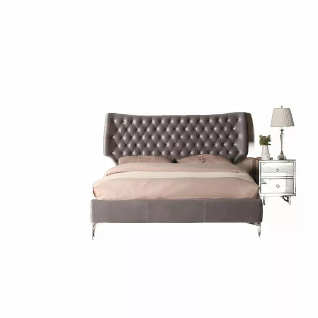 Xlmoebel Bett Hochwertiges Bett im Designer-Stil mit luxuriösem Bezug aus T günstig online kaufen