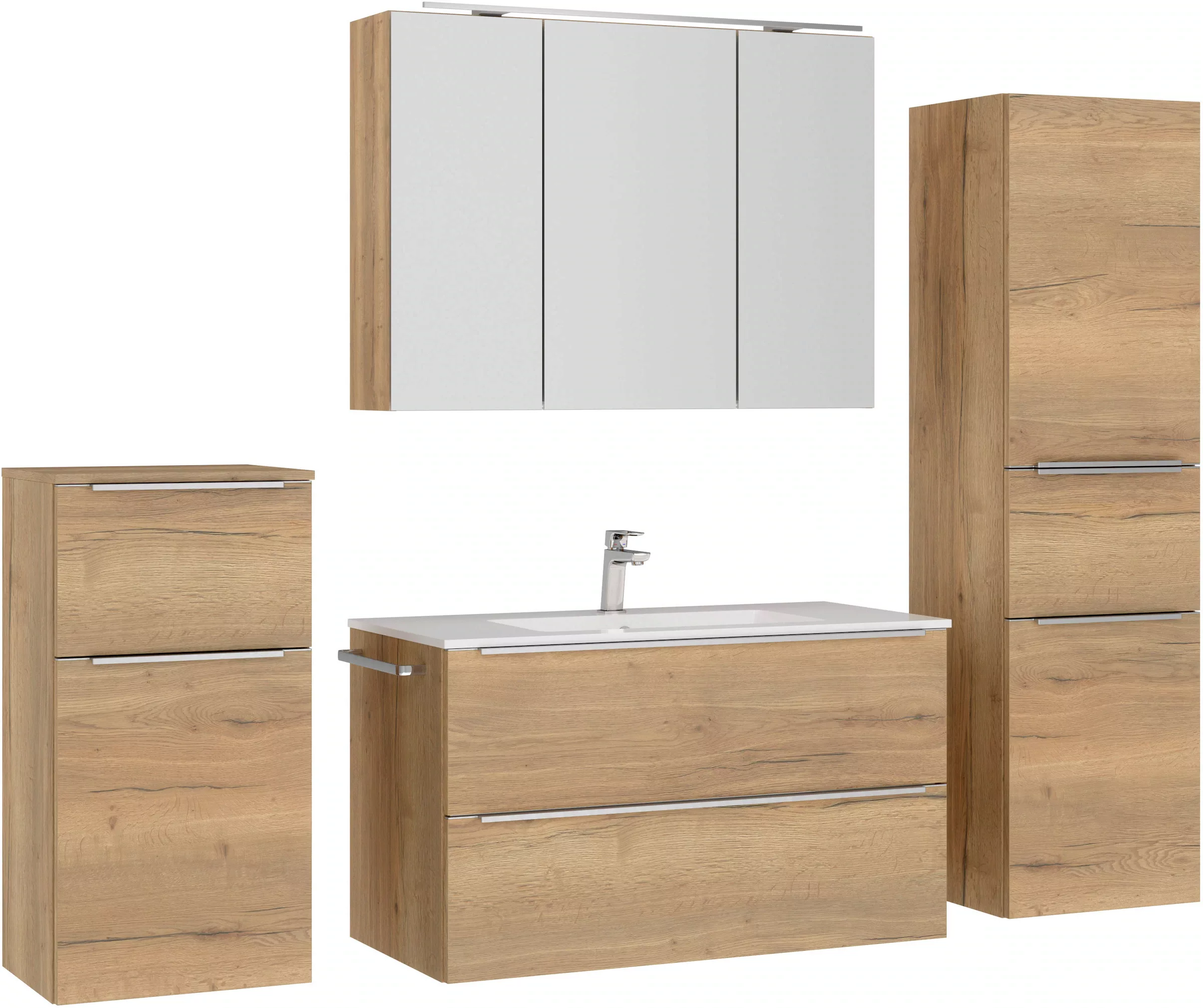 nobilia® Badmöbel-Set »Levere«, (4 St., vormontiert, mit Soft-Close), inkl. günstig online kaufen