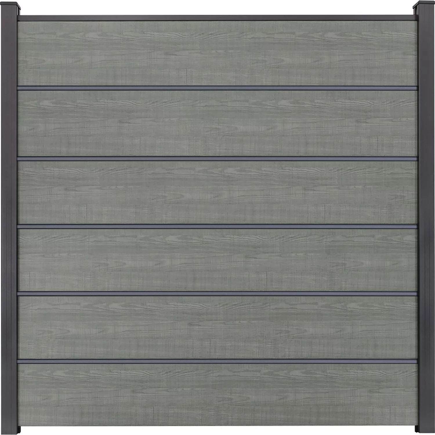 GroJa Steckzaun Premium Basicline 180 cm x 180 cm Grey Ash Cut günstig online kaufen