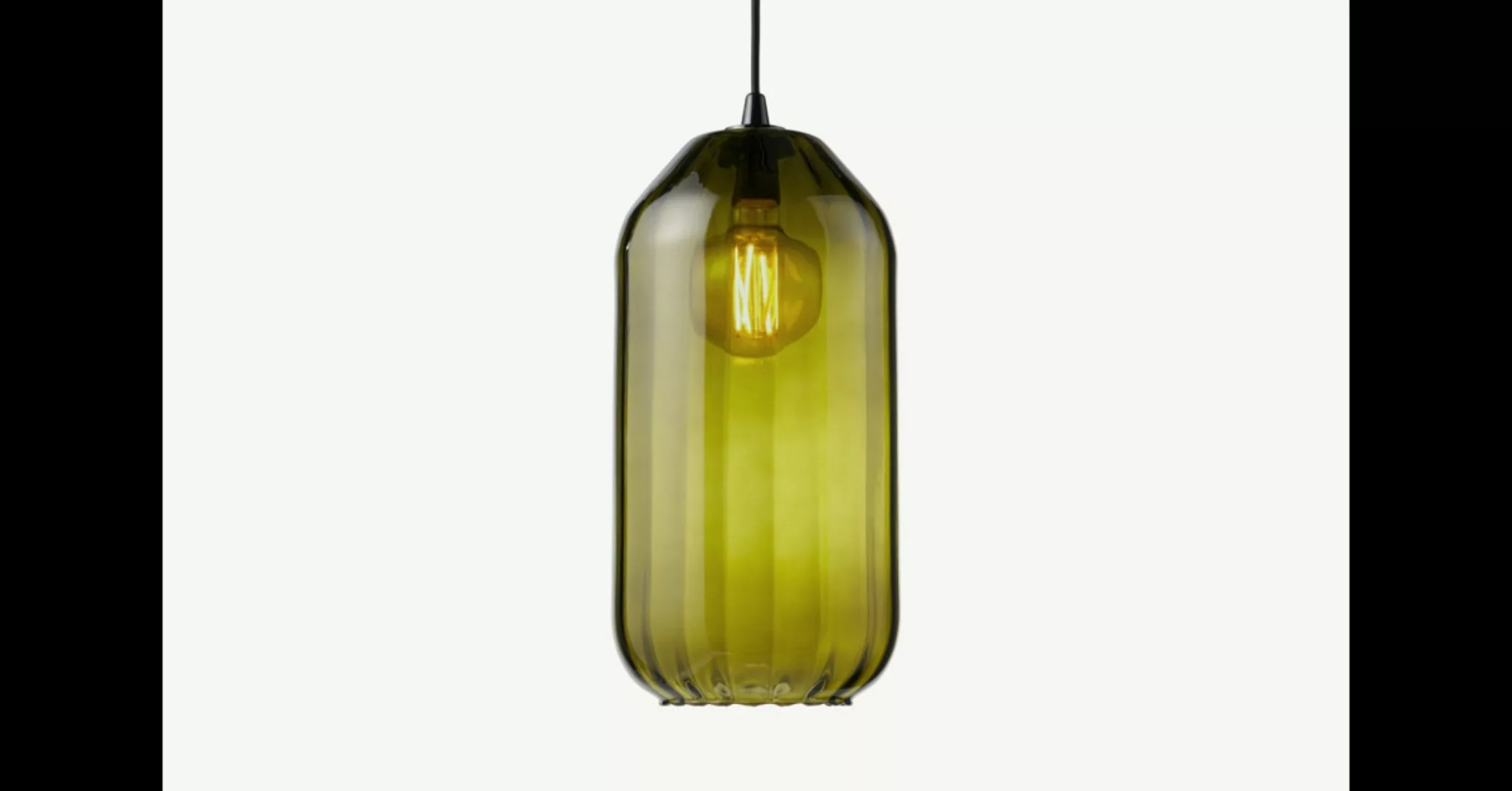 Andes hoher Lampenschirm, Glas in Smaragdgruen - MADE.com günstig online kaufen