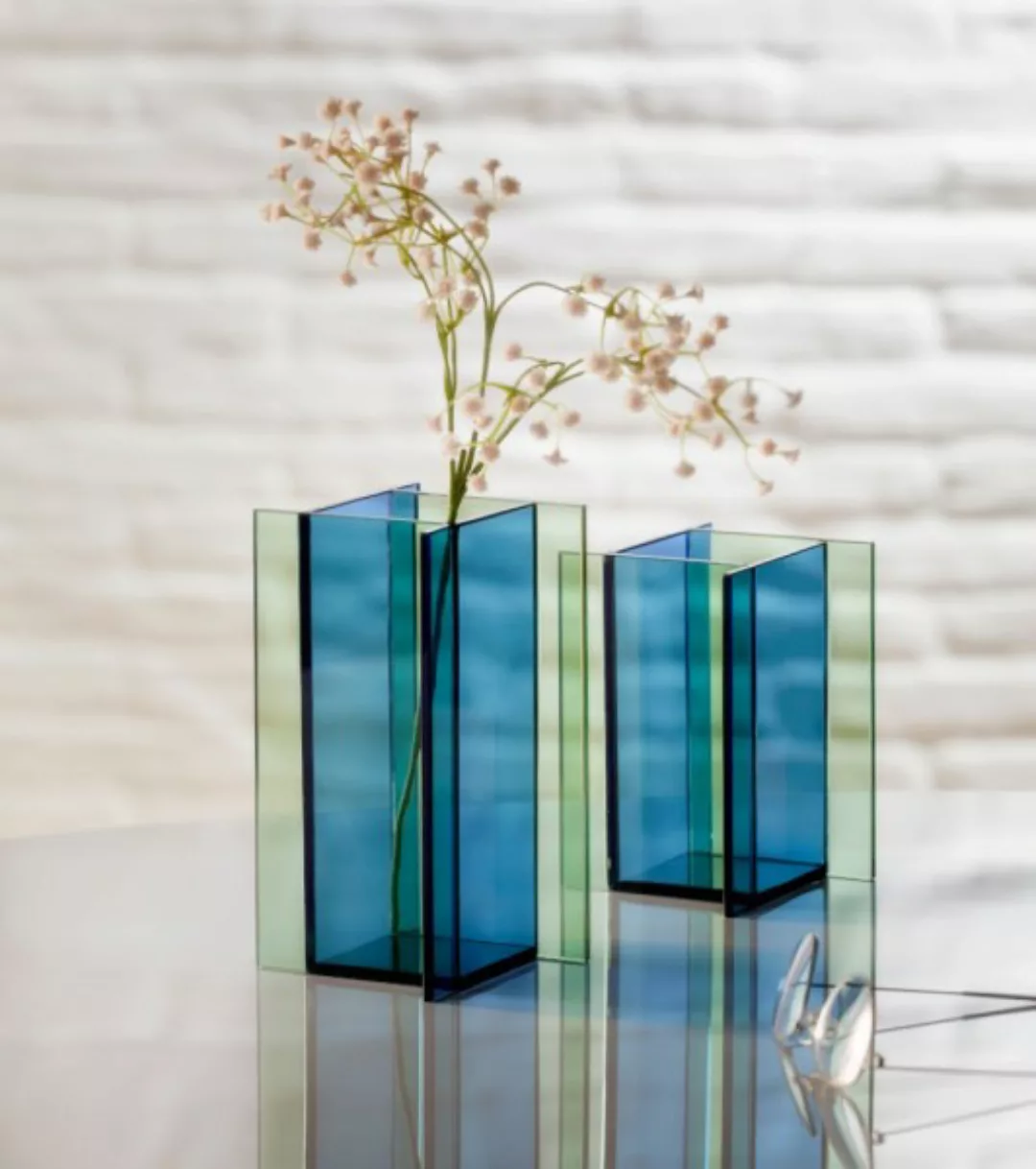 FLY Bunte Vase aus Flachglas Ø 11 cm, Höhe 18 cm günstig online kaufen