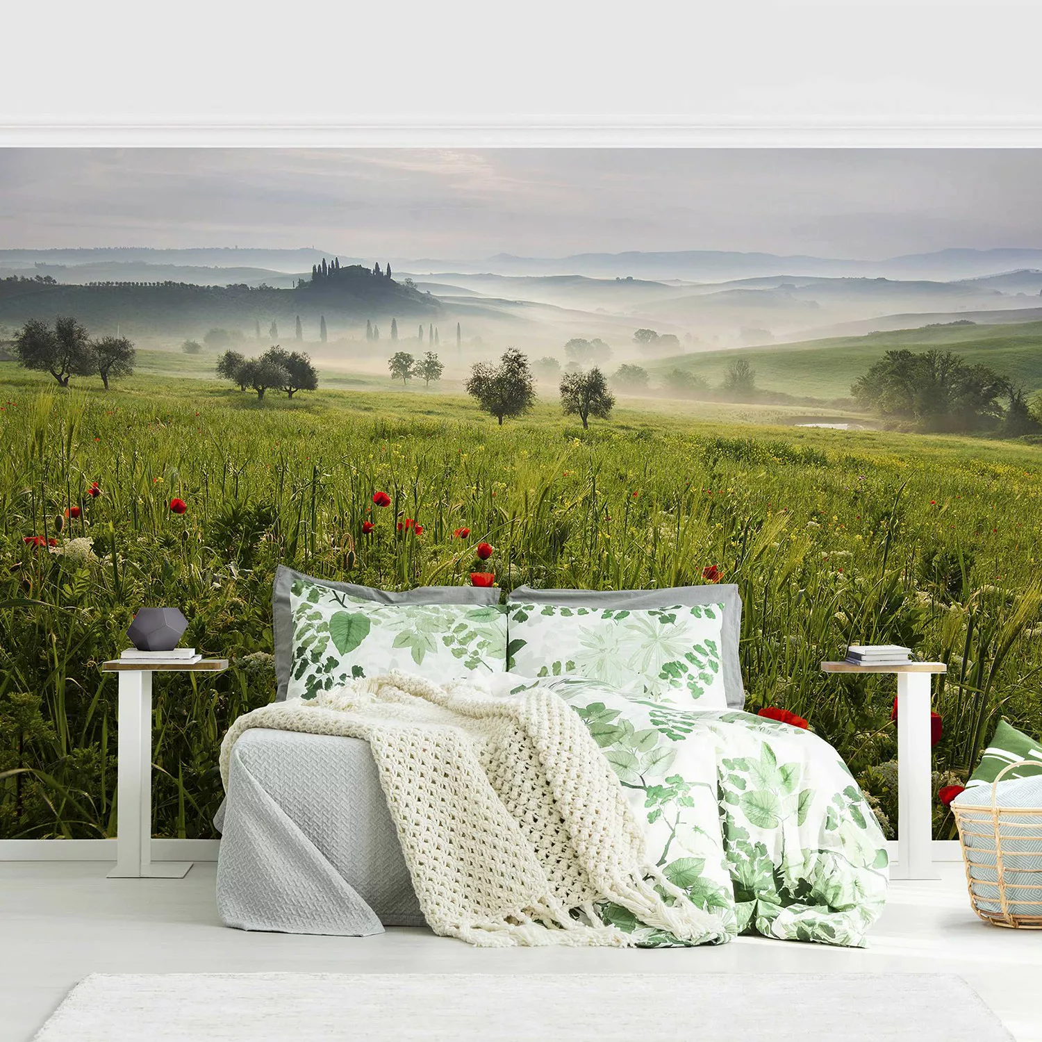Bilderwelten Blumentapete Toskana Frühling grün Gr. 432 x 290 günstig online kaufen