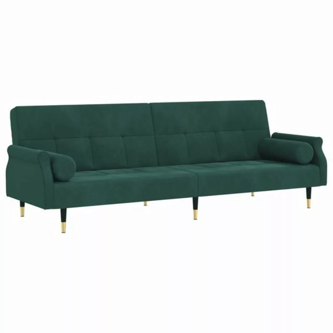 vidaXL Sofa Schlafsofa mit Kissen Dunkelgrün Samt Gästebett Gästesofa Schla günstig online kaufen