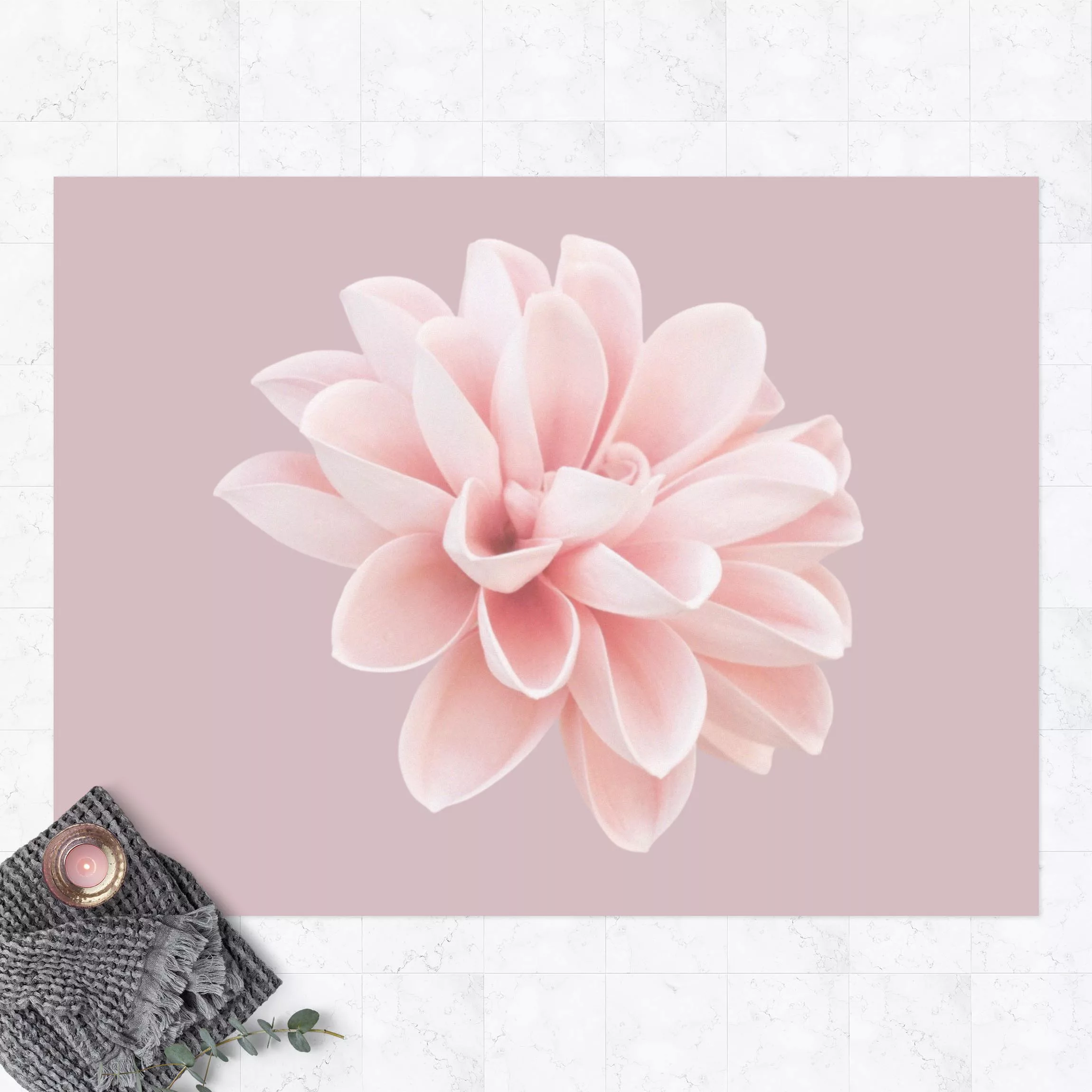 Vinyl-Teppich Dahlie Blume Lavendel Rosa Weiß günstig online kaufen