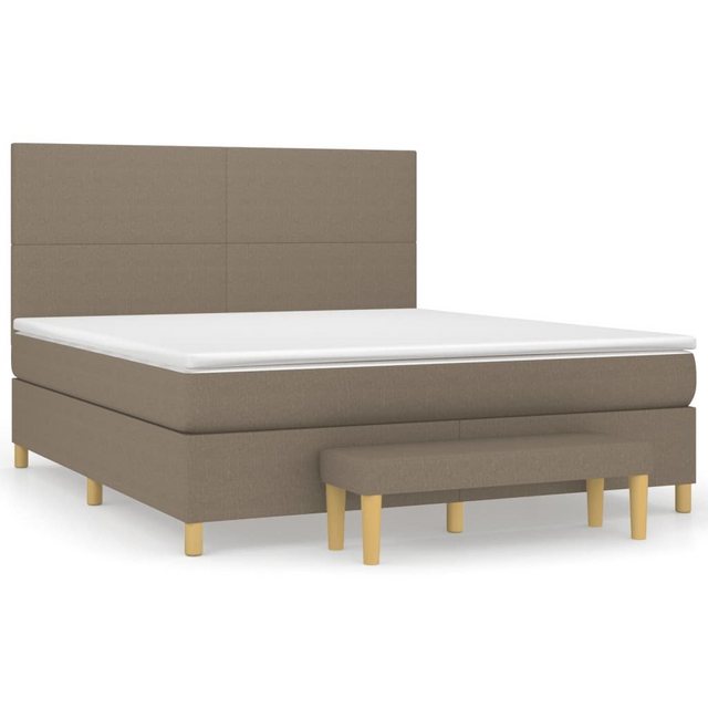 vidaXL Boxspringbett Boxspringbett mit Matratze Taupe 180x200 cm Stoff Bett günstig online kaufen