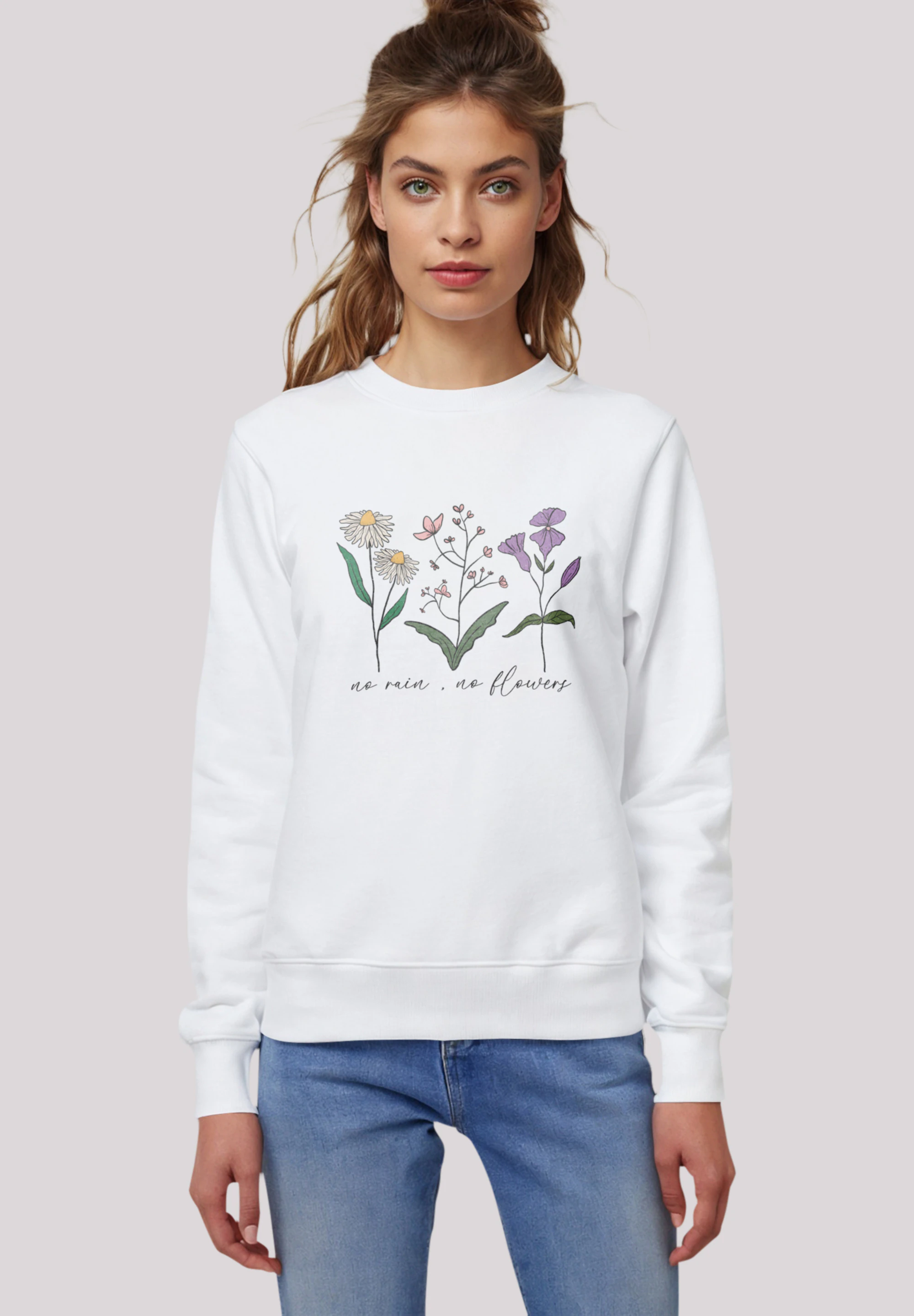 F4NT4STIC Sweatshirt "Flower no rain no flowers", Premium Qualität günstig online kaufen