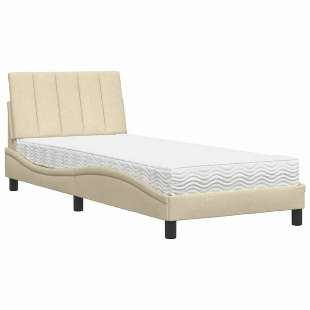 vidaXL Bett Bett mit Matratze Creme 80x200 cm Stoff günstig online kaufen