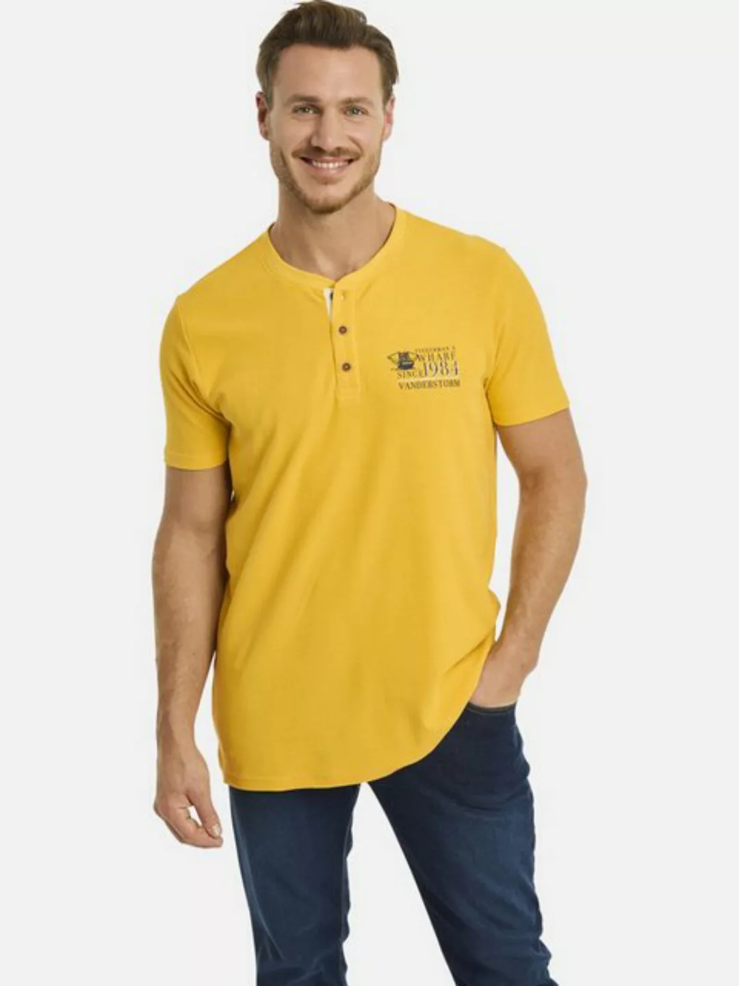 Jan Vanderstorm T-Shirt ERENGISL mit stylischer Knopfleiste günstig online kaufen