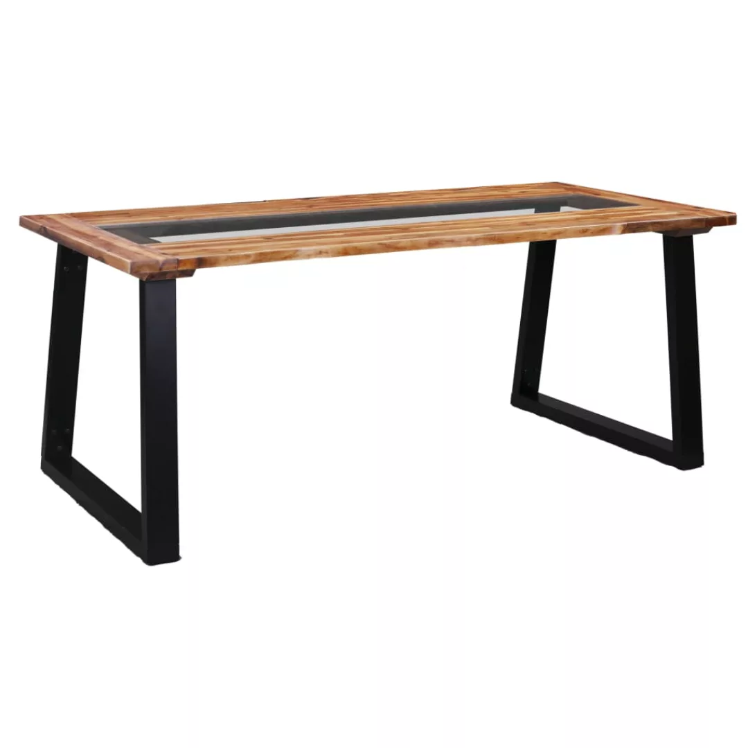 Esstisch 180 X 90 X 75 Cm Massivholz Akazie Und Glas günstig online kaufen