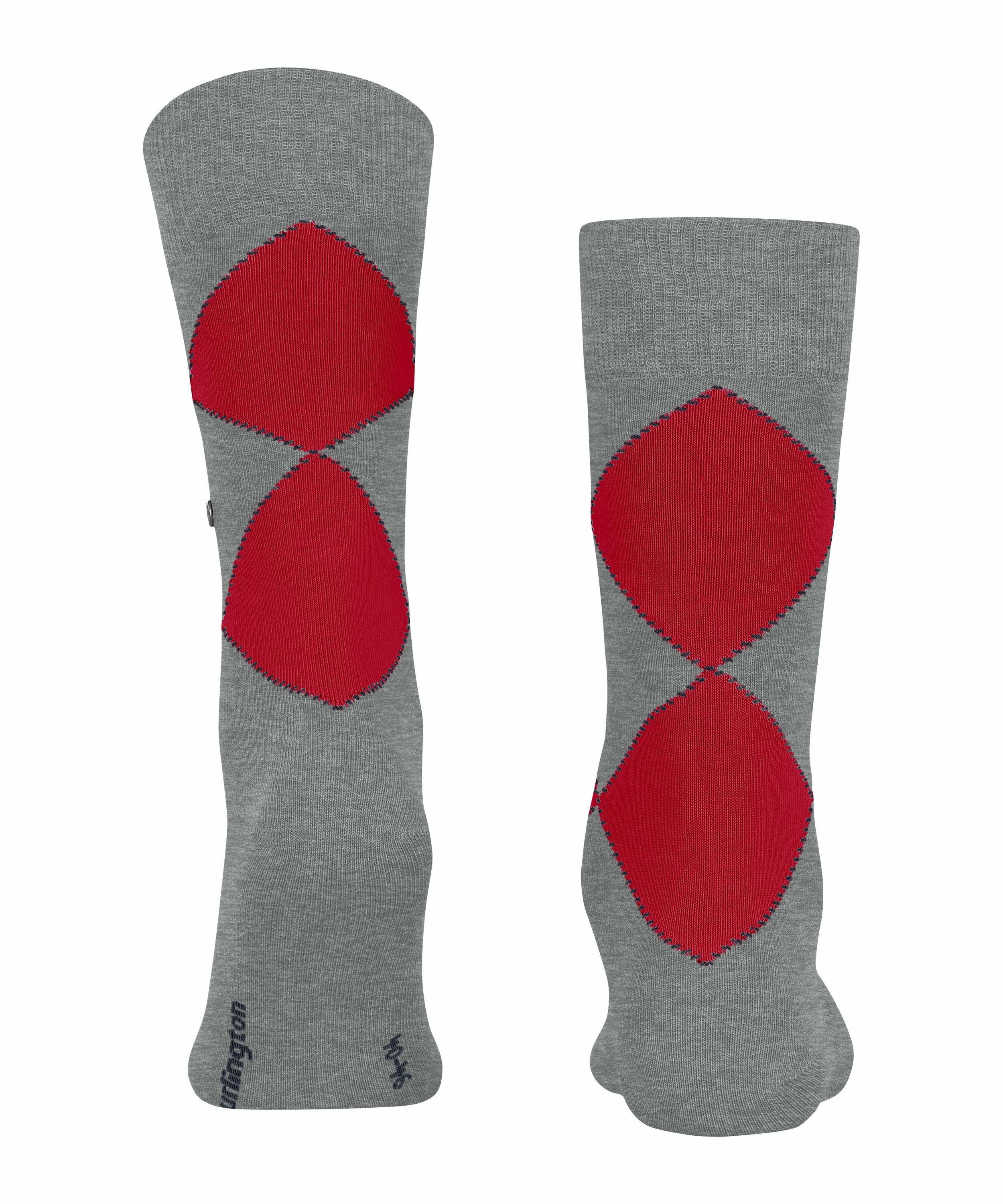 Burlington Kingston Herren Socken, 40-46, Grau, Argyle, Baumwolle (Bio), 21 günstig online kaufen