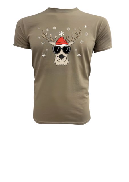 PAULGOS Strandshirt Herren T-Shirt "Weihnachtshirsch mit Brille und Mütze günstig online kaufen