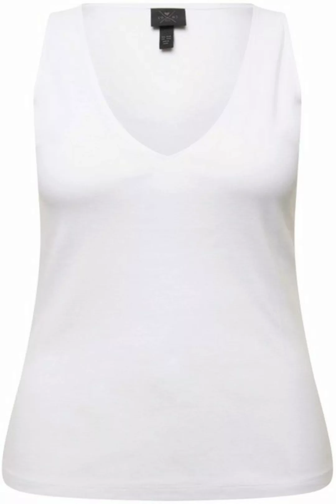 Ulla Popken Longtop Top Rippjersey Slim V-Ausschnitt ärmellos günstig online kaufen